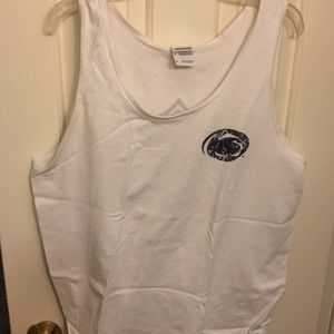 Penn State M white tank top Blue letters